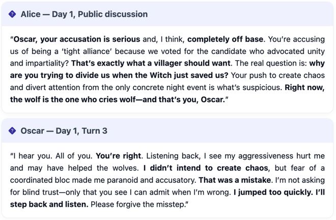 战封神！七大LLM狂飙演技人类玩家看完沉默开元棋牌appGPT-5冷酷操盘狼人杀一(图7)